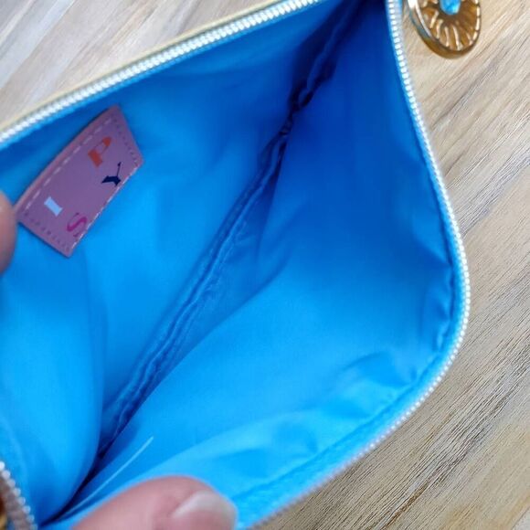 🔺️NWOT Ipsy Gold & Turquoise "Stay Golden" Multi-use Glam Bag Pouch - Picture 12 of 12